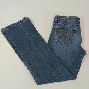 Seven7 Women’s Blue Cotton Blend Flare Bootcut Jeans Size 29 (30×29)